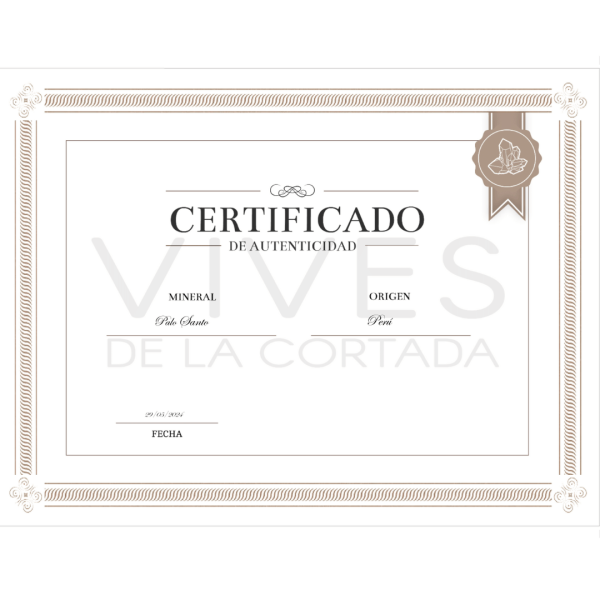 Palo santo certifikat vives