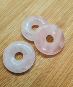 Ružičasti kvarc donut 3cm tri komada