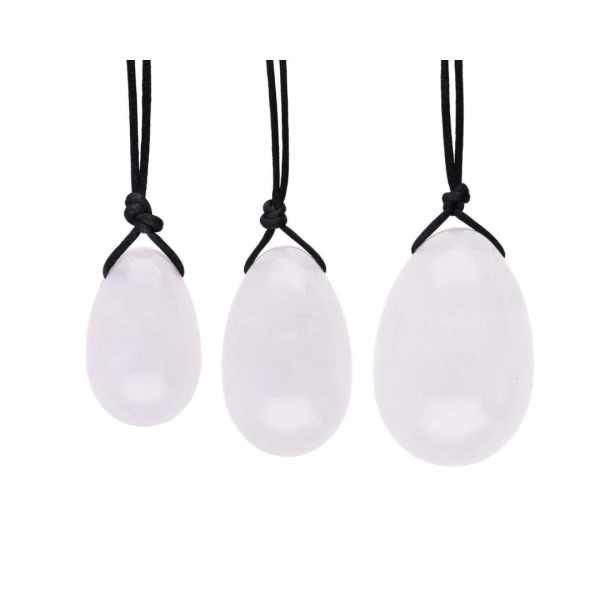 Yoni jaja set 3 kom - Gorski kristal, s vezicom detalj