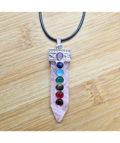 Ružičasti kvarc - privjesak 7 Chakras