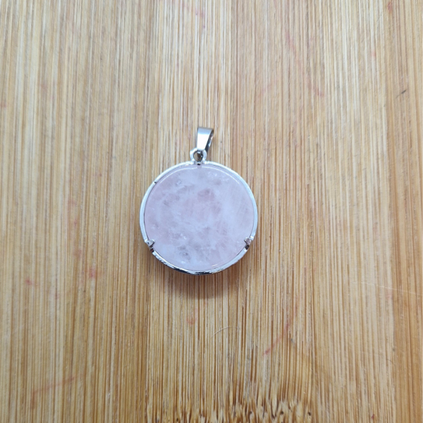 Ružičasti kvarc - privjesak OM