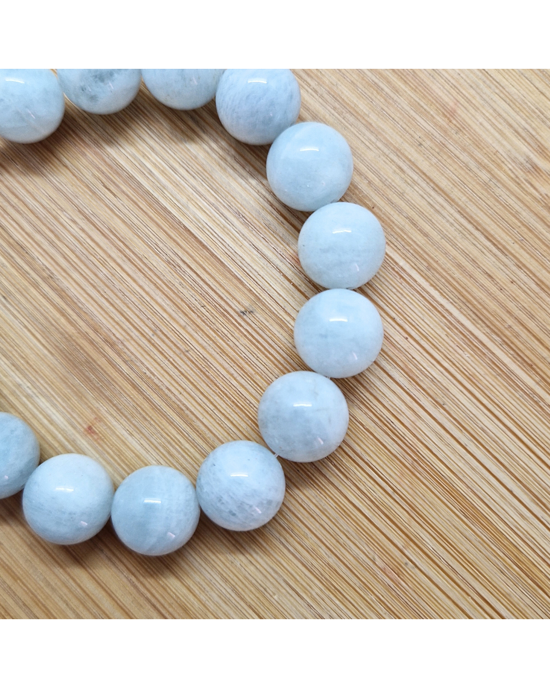 Akvamarin – narukvica kuglice 12 mm