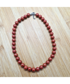 Jaspis crveni – ogrlica 10 mm