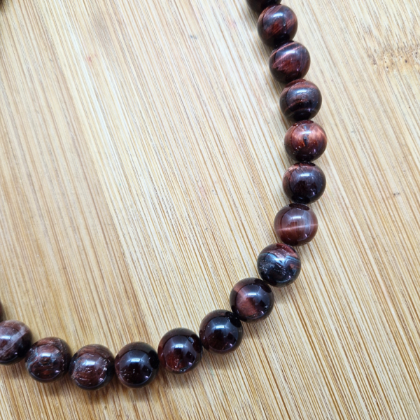Tigrovo oko crveno – ogrlica 10 mm