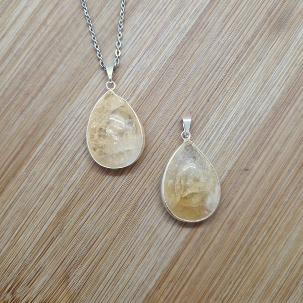 Citrin – privjesak suza (s okvirom)