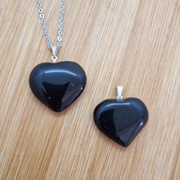 Crni Opsidijan – privjesak srce