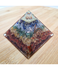 Orgonit piramida – 7 Chakra 7 x 7 cm